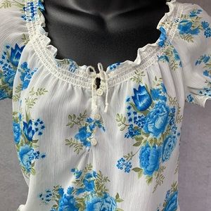 T18- 38. ABERCROMBIE Sheer Floral Top